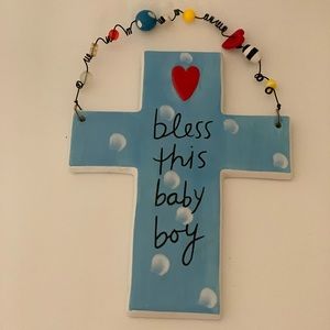 Ceramic Bless This Boy Cross
